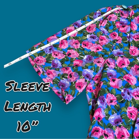 NWT Vernacular Cross Front Ruched Dress in Multicolored Floral Print. Size Small - Picture 9 of 14